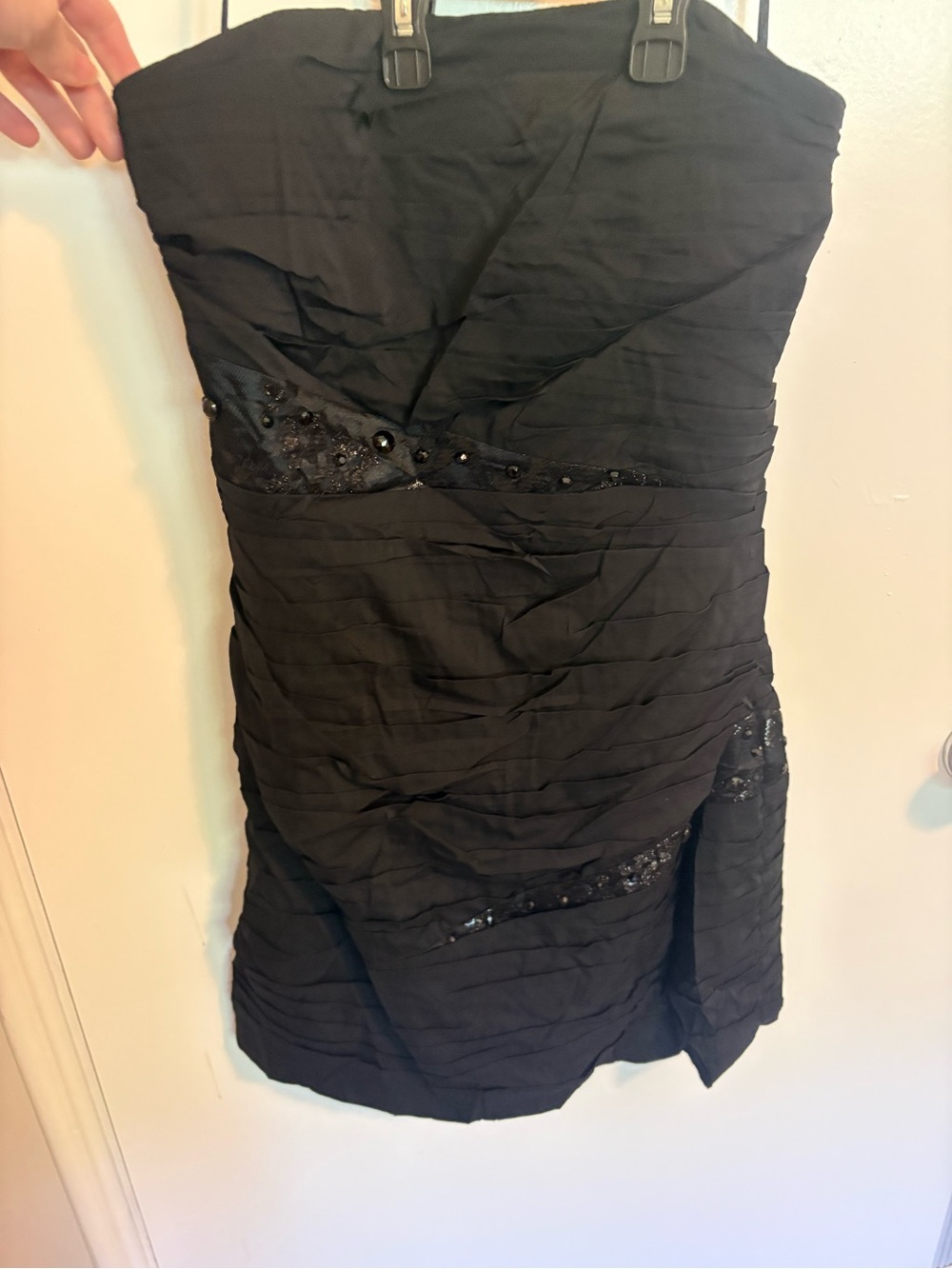 Express Black Strapless Cocktail Dress with Sequin Detailing